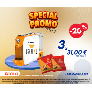 Offerta SGL Flexy + 200 Capsule Esprexo RED | Solo 93€