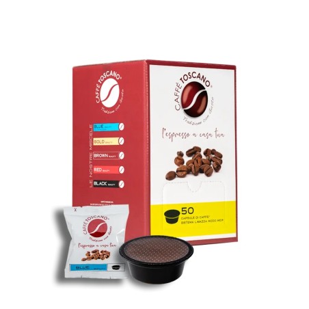 Capsule Caffè Toscano Miscela Blu Dek Compatibili A Modo Mio